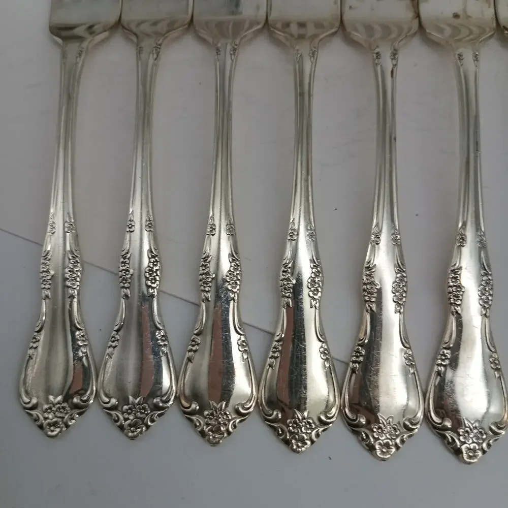 8X DF Vtg 1968 Oneida Community Silverplate Fredericksburg Dinner Forks
